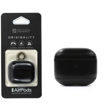 Leather case for AirPods 3 - iCarer Leather Vintage IAP057-BK - black