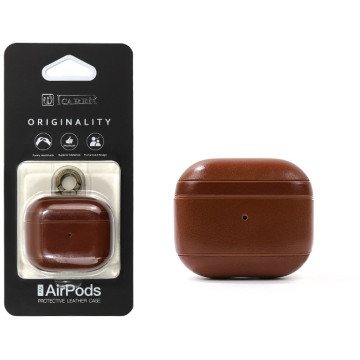 Leather case for AirPods 3 - iCarer Leather Vintage IAP057-BN - Brown