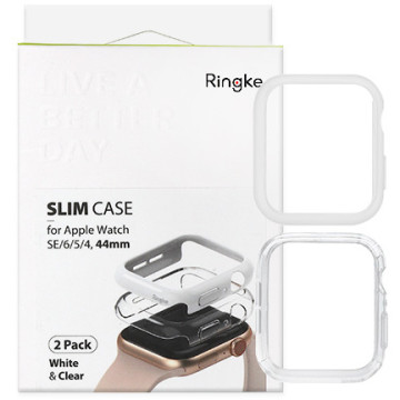 2x case for the Ringke Slim Case Apple Watch 4/5/6 / SE 44mm - White