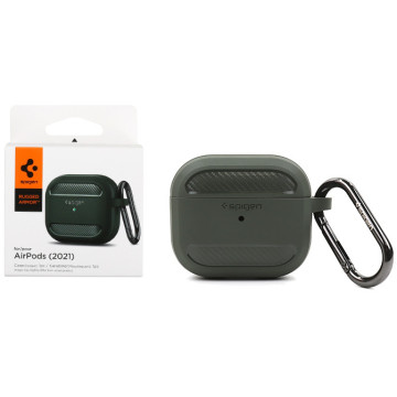 Spigen Rugged Armor case for Apple Airpods 3 headphones - green