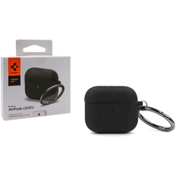 Spigen Urban Fit case for Apple Airpods 3 headphones with a carabiner - black