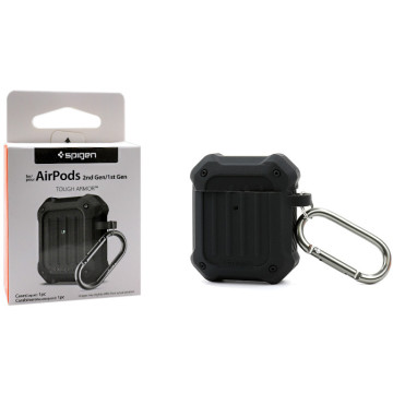 Spigen Tough Armor case for Apple Airpods headphones - black