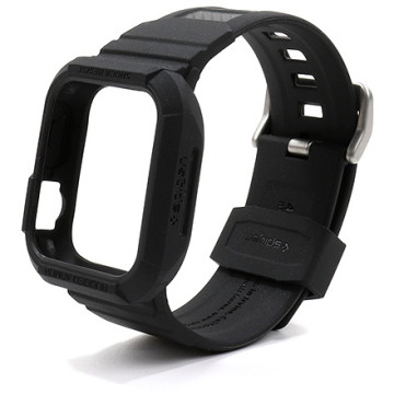 Sport strap with bumper Spigen Rugged Armor Pro for Apple Watch 4/5/6/7 / SE 40-41mm - black
