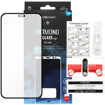 Apple iPhone 12 - tempered glass MyScreen Protector Diamond Glass Edge Full Glue - black