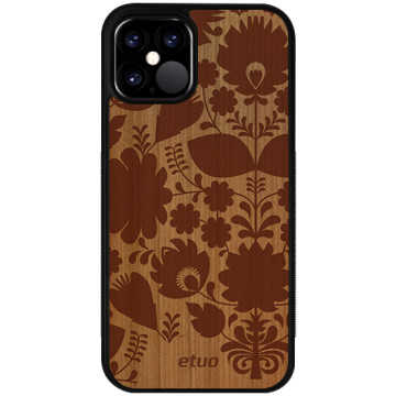 Wood Case - cherry - Folk flowers