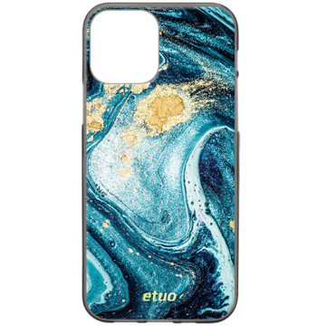 Phone case - casey Design Case - Gold Abstract - Turquoise marble - black
