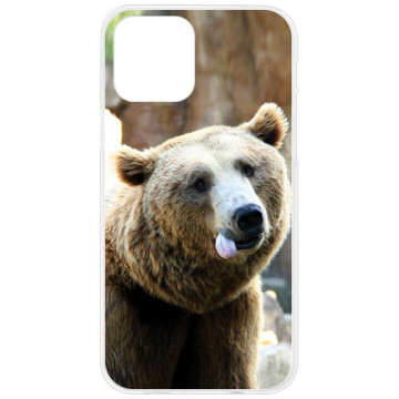 Phone case - casey Design Case - Funny Animals - Bear with tongue - white