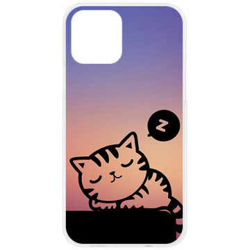 Phone case - casey Design Case - Case with cat - Cat sleeping - white