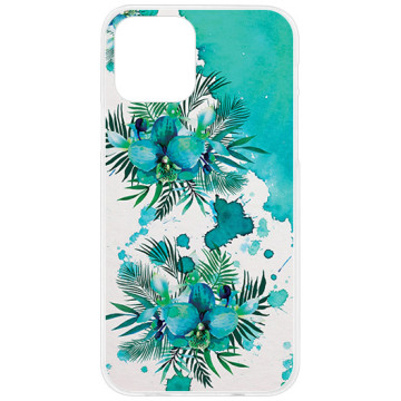 Phone case - casey Design Case - Floral Case - Turquoise orchid - white