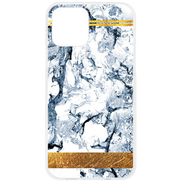 Phone case - casey Design Case - Marble Case - Blue marble with a gold stripe - white
