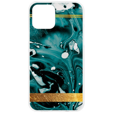 Phone case - casey Design Case - Marble Case - Green marble with gold stripe - white