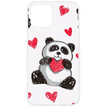 Phone case - casey Design Case - Panda - Panda with heart - white