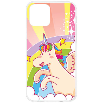 Phone case - casey Design Case - Unicorn - Unicorn with rainbow - white
