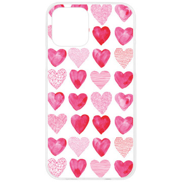 Phone case - casey Design Case - Valentine's Day - Pink hearts - white