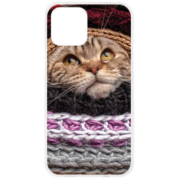 Phone case - casey Design Case - Christmas gift - Cat in sweater - white