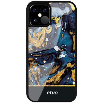 Phone case - casey Glossy Case - Chic Design - Gold and Navy Blue