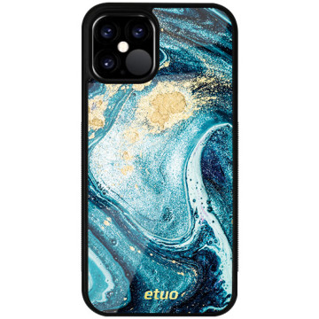 Phone case - casey Glossy Case - Gold Abstract - Turquoise marble