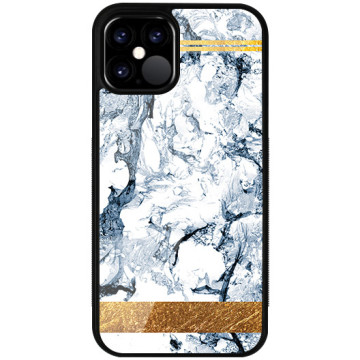 Phone case - casey Glossy Case - Marble Case - Blue marble with a gold stripe