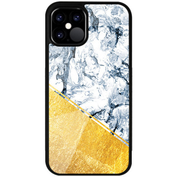 Phone case - casey Glossy Case - Marble Case - Blue marble with gold application