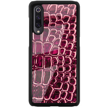 Phone case - casey Glossy Hard Case - Animal Pattern - Red crocodile leather