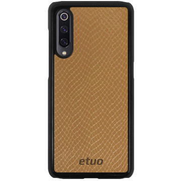 Leather Hard Case - Snake's skin - beige