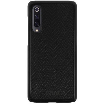 Leather Hard Case - Snake's skin - black