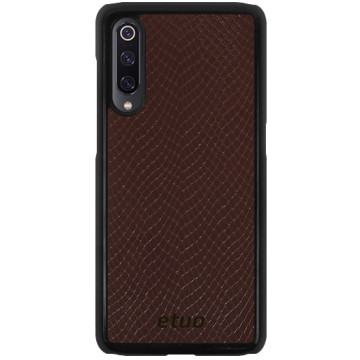 Leather Hard Case - Snake's skin - brown