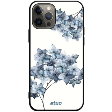 Phone case - casey Soft Flex Design - Botanic - Blue flowers - black