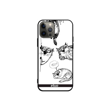 Phone case - casey Soft Flex Design - Funny Cats - Cartoon Cats - black