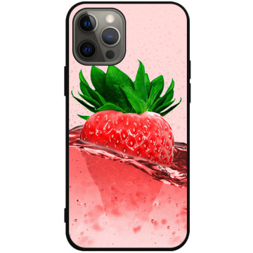 Phone case - casey Soft Flex Design - Fruits and Tropical - Strawberry - black