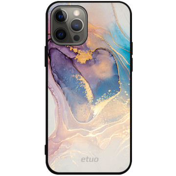 Phone case - casey Soft Flex Design - Gold Abstract - Watercolor design - black