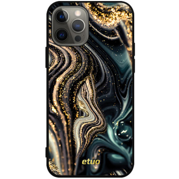 Phone case - casey Soft Flex Design - Gold Abstract - Black and gold marble - black