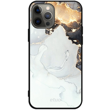Phone case - casey Soft Flex Design - Gold Abstract - Ash and gold - black