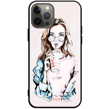 Phone case - casey Soft Flex Design - Fashion Girls - Hipster Girl - black