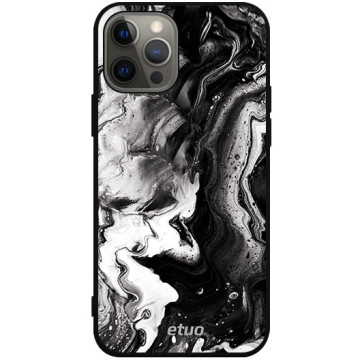 Phone case - casey Soft Flex Design - Insta Marble - White-black marble - black
