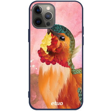 Phone case - casey Soft Flex Design - Autumn - Pattern with hummingbird - navy blue