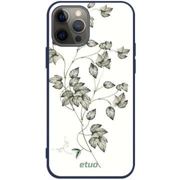 Phone case - casey Soft Flex Design - Botanic - Delicate leaves - navy blue