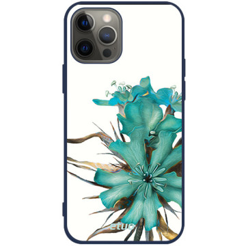 Phone case - casey Soft Flex Design - Botanic - Sea Flower - navy blue