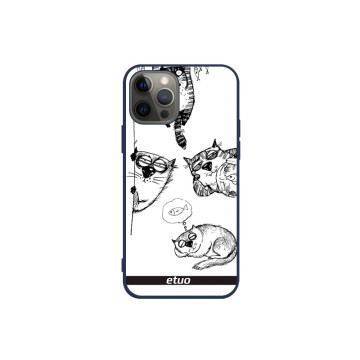 Phone case - casey Soft Flex Design - Funny Cats - Cartoon Cats - navy blue