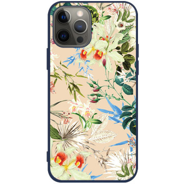 Phone case - casey Soft Flex Design - Fruits and Tropical - Small flowers - navy blue