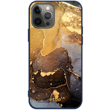 Phone case - casey Soft Flex Design - Gold Abstract - Golden abstraction - navy blue