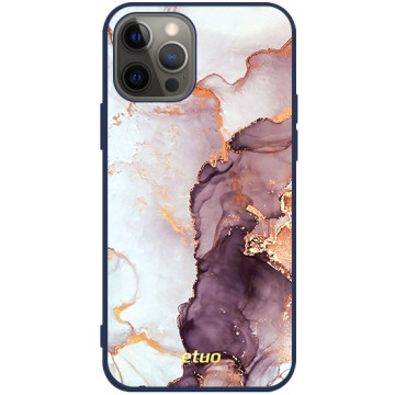 Phone case - casey Soft Flex Design - Gold Abstract - Blueberry glow with gold - navy blue