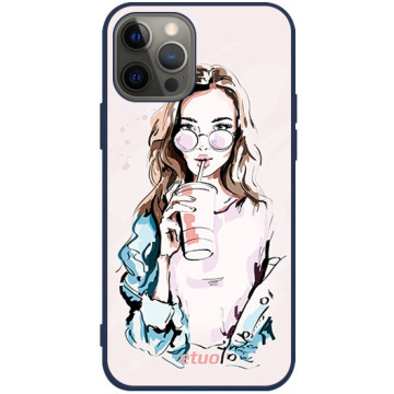 Phone case - casey Soft Flex Design - Fashion Girls - Hipster Girl - navy blue