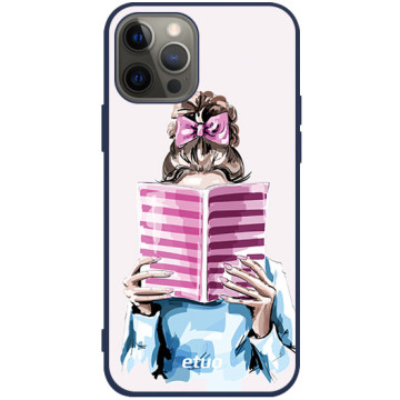 Phone case - casey Soft Flex Design - Fashion Girls - Book lover - navy blue