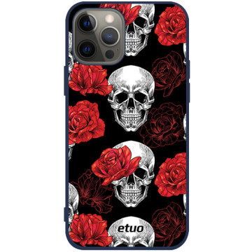 Phone case - casey Soft Flex Design - Horror - Skull and Roses - navy blue