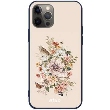 Etui na telefon - casey Soft Flex Design - Floral impressions - Kasiags Romantic grove - granatowy