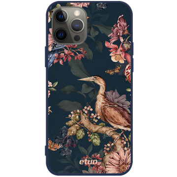 Etui na telefon - casey Soft Flex Design - Floral impressions - Kasiags Bird songs - granatowy