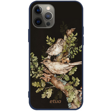 Etui na telefon - casey Soft Flex Design - Floral impressions - Kasiags On a branch - granatowy