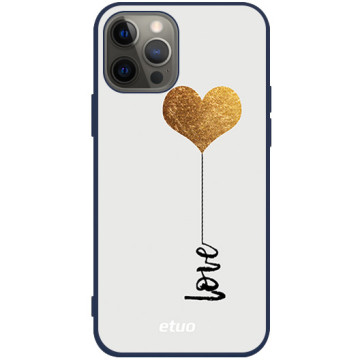 Phone case - casey Soft Flex Design - Minimalist - Golden Heart - navy blue