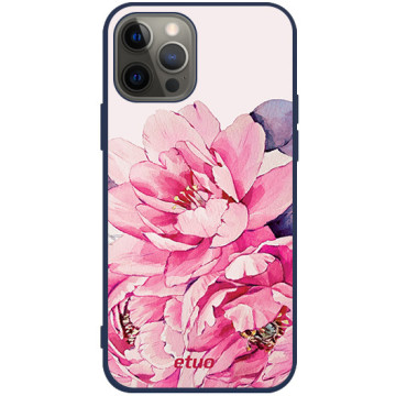 Phone case - casey Soft Flex Design - PasteLove - Pastel peony - navy blue